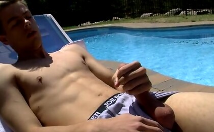 Sweet young Jake enjoys his dick in a jack off, ending with a self cum facial!