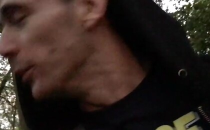 Young Fit James Wanks his Huge Uncut Cock in the Woods