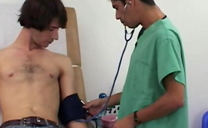College boy gets ass massaged by doctor and fucked.