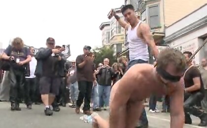 Naked stud bound, beaten and humiliated at Dore Alley Street Fair