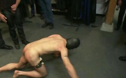 Ripped boy gets his hole shocked and filled at Mr. S Leather Store. 