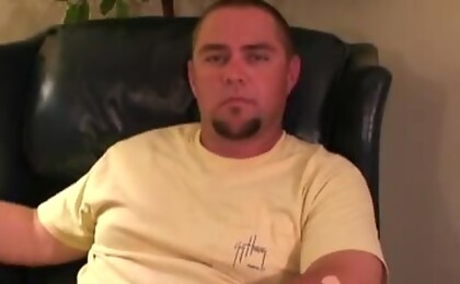Rob strokes his cock