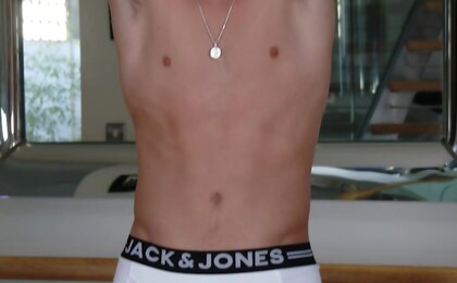 Straight Young Footballer Jack Shows off his Lean Body