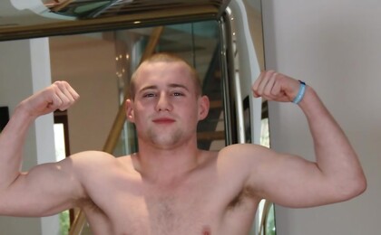 Young Straight Stud Ned Shows off his Muscular Body