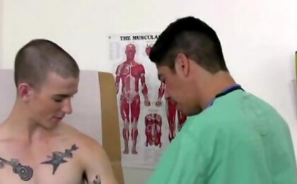 College boy needs a physical but ends up getting jerked off by the college doctor.