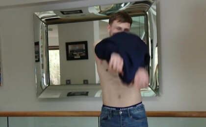Straight Young Footballer Danny Davis Wanks his Big Uncut Cock & Shoots a Massive Load of Jizz!