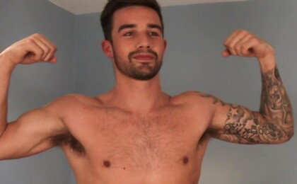 Straight Athletic Footballer Lucas Strips and has a Seriously Intense Orgasm!