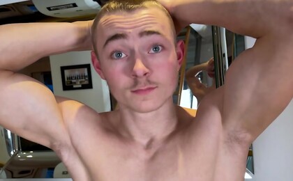 Straight Ripped Gymnast Caspian Shows Wanks his Uncut Cock & Shoots Cum Everywhere!