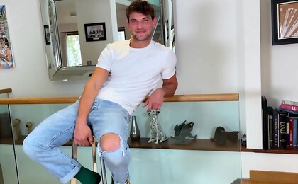 Young Straight & Extremely Muscular Lad Wanks his Massive Thick Uncut Cock & Cums Hard!