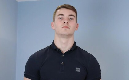 Young Straight Rugby Lad Lucas' First Ever Manhandling & his Big Uncut Cock Shoots Bucket Loads!