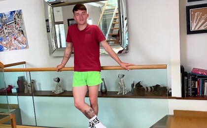 Young Straight Stud Shows off his Lean Body & Wanks his Big Hard Uncut Cock & Shoots a Load!
