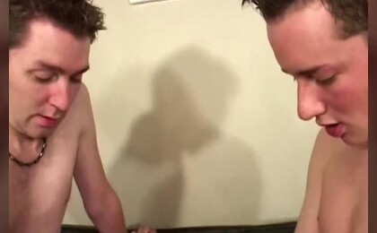 Raw Fuck + Cum-Eating 3-Way - Cute Guy Eats 3 Loads of Spunk - Semen Swallowing
