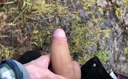Stroking Real Big Dick Outdoor / ORGASM / Monster Cock