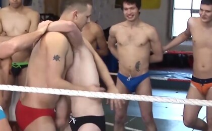 Handsome Young Men Testing their Brawn in the Ring
