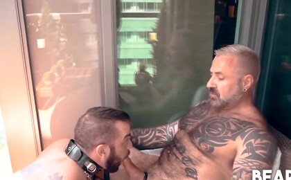Inked Big Bear Marc Angelo Barebacks Jeremy Feist
