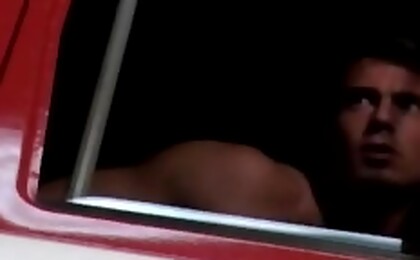 Firefighter Jerking Off In The Truck, Looking At Other Men