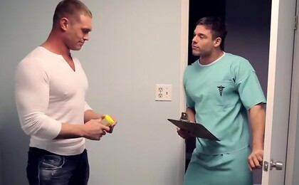 Bryce Tucker gets quite the inspiration for a deposit at the Cum and Go Sperm Depository when he sees the guy at the counter is none other than hot, horny and hung bodybuilder Derek Atlas.