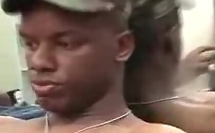 Two straight marines jerking off together on a bed and cum 