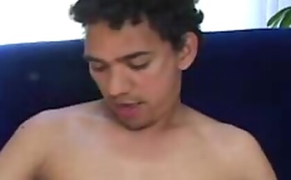 Lonely horny gay boy jerking on his cock until he cums