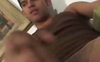 Sexy latino stripping and masturbating untils he cums ! 