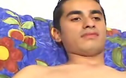 Sexy latino wank his hot cock off in front of the camera 