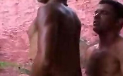 Two horny guys havin good anal sex by the pool side ! 