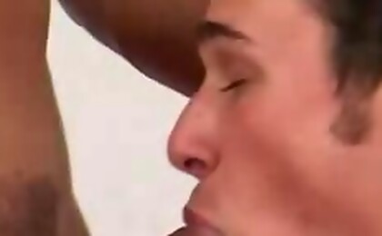Blonde whore enjoys watching his friend sucking a hot dude
