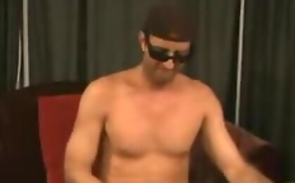 Handsome dude fucking a plastic twat in the living room !