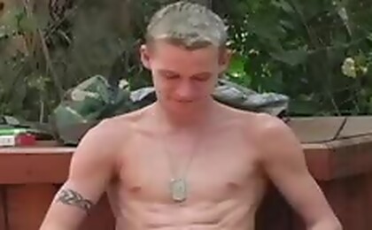 Man In Uniform Masturbates Outdoors