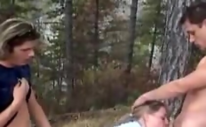 Hot gay couple having bisexual threesome with a cute girl 