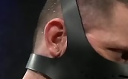 Morgan Black in leather mask does assplay with Cylus Kohaan