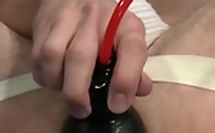 Sebastian fucks a dildo & reveals his fresh young rosebud