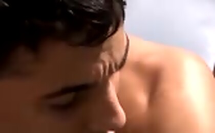 Beautiful dudes fucking on a lake while nobody can see them