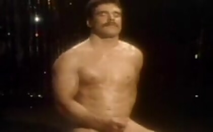 Hot muscular man dreams of masturbating infront of a crowd
