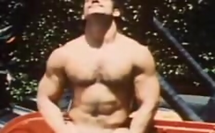 Sexy man gets hot while cleaning his car and does a wet show