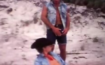 Alone at the beach, 2 hot gays are playing with their cocks