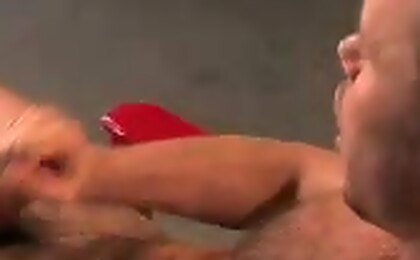 This stud enjoys the feeling of his hand strocking his cockS