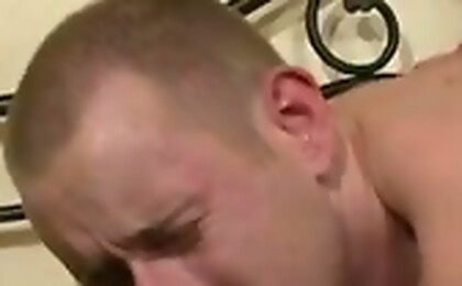 He plugs away mercilessly on Mason's hole, pulls out to cum!