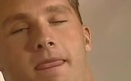 Hugh stokes his nice beautiful cock as he 