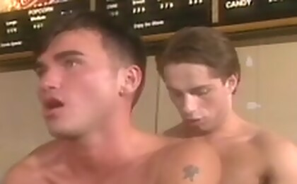 Seth straddles Michel\\\'s thick rod, riding him until he cums