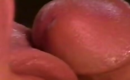 Slurping on the hefty slab of meat and sucking it down !