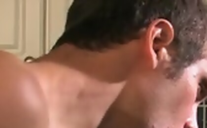 Spencer Fox gets fucked on the kitchen counter by Luke Milan