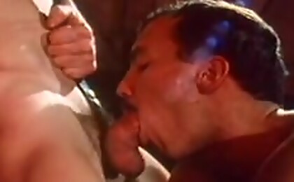 Men in leather enjoy sucking their dicks before hot anal sex