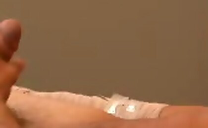 Cliff Jensen pull out his fat hard cock and get himself off.