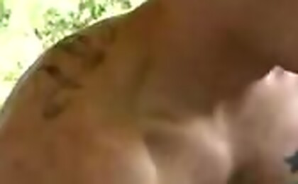 Hot gay guy Hayden Russon masturbates his huge cock outside!