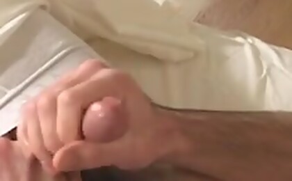 Justin ends up in a bathroom playing with his cock !